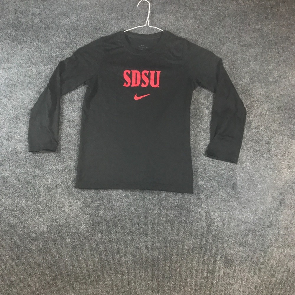 Nike San Diego State Aztecs Shirt Boys Small Black Good Long Sleeve Dri-Fit